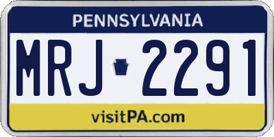 PA license plate MRJ2291