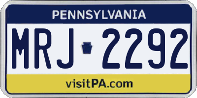 PA license plate MRJ2292