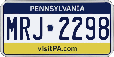 PA license plate MRJ2298