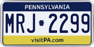 PA license plate MRJ2299