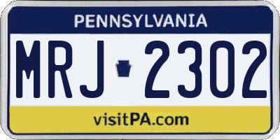PA license plate MRJ2302