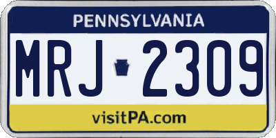 PA license plate MRJ2309