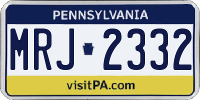 PA license plate MRJ2332