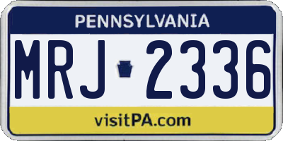 PA license plate MRJ2336