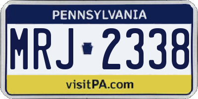 PA license plate MRJ2338