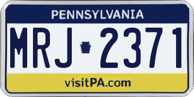 PA license plate MRJ2371