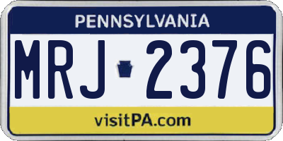 PA license plate MRJ2376