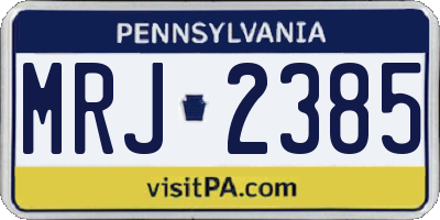 PA license plate MRJ2385