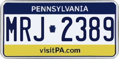 PA license plate MRJ2389