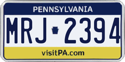 PA license plate MRJ2394