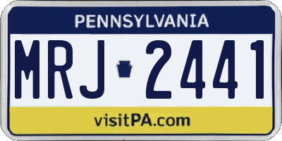 PA license plate MRJ2441