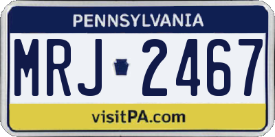 PA license plate MRJ2467