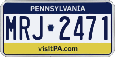 PA license plate MRJ2471
