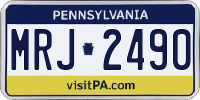 PA license plate MRJ2490