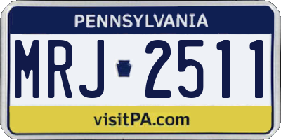 PA license plate MRJ2511
