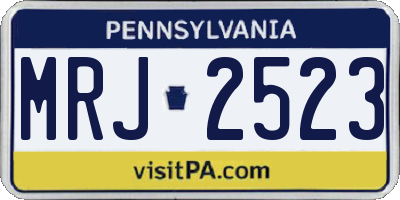 PA license plate MRJ2523