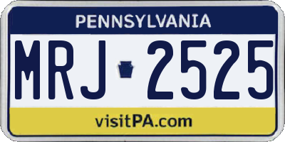 PA license plate MRJ2525