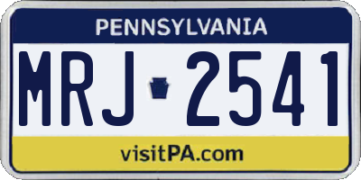 PA license plate MRJ2541