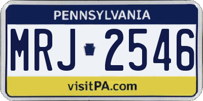 PA license plate MRJ2546