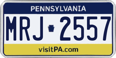 PA license plate MRJ2557