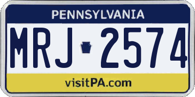 PA license plate MRJ2574