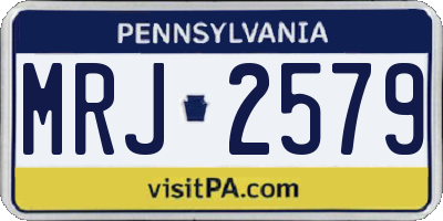 PA license plate MRJ2579