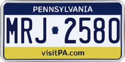 PA license plate MRJ2580