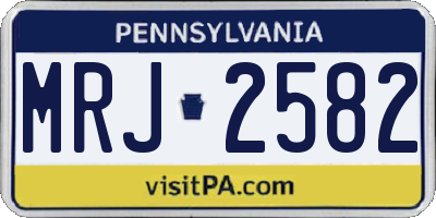 PA license plate MRJ2582