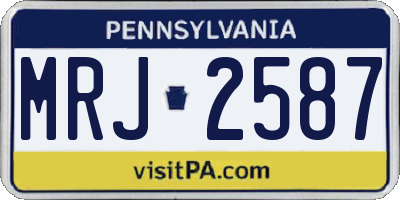 PA license plate MRJ2587