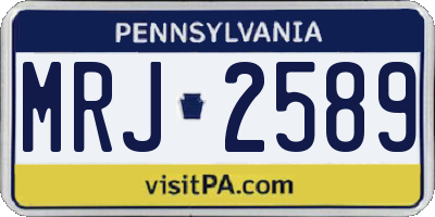 PA license plate MRJ2589