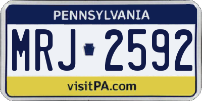 PA license plate MRJ2592