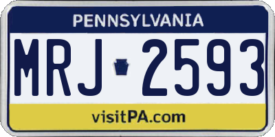 PA license plate MRJ2593