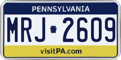 PA license plate MRJ2609