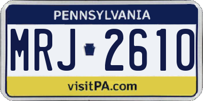 PA license plate MRJ2610