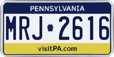 PA license plate MRJ2616