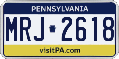 PA license plate MRJ2618