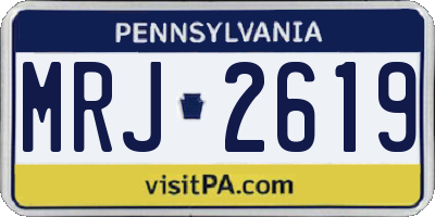PA license plate MRJ2619