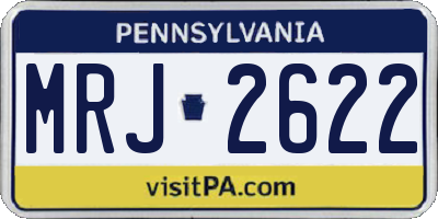PA license plate MRJ2622