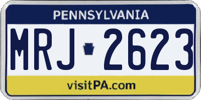 PA license plate MRJ2623