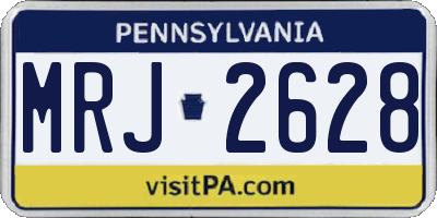 PA license plate MRJ2628