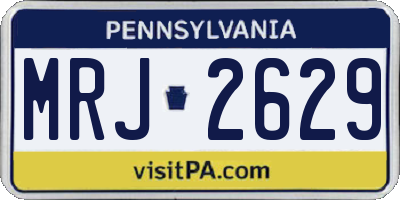 PA license plate MRJ2629