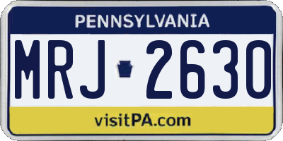 PA license plate MRJ2630