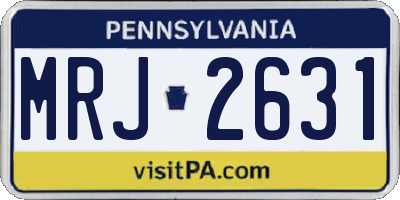 PA license plate MRJ2631