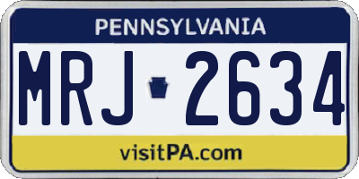 PA license plate MRJ2634