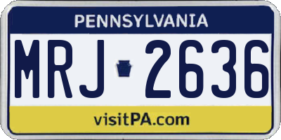 PA license plate MRJ2636