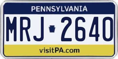 PA license plate MRJ2640