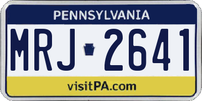 PA license plate MRJ2641