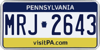 PA license plate MRJ2643
