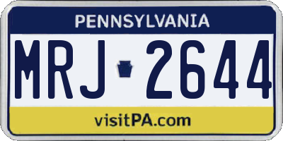 PA license plate MRJ2644