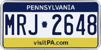 PA license plate MRJ2648